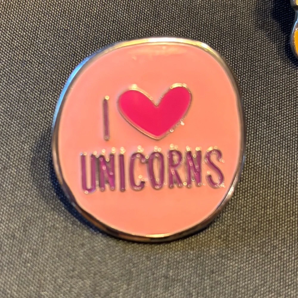 Hamburger & I Love Unicorns Backpack Pins